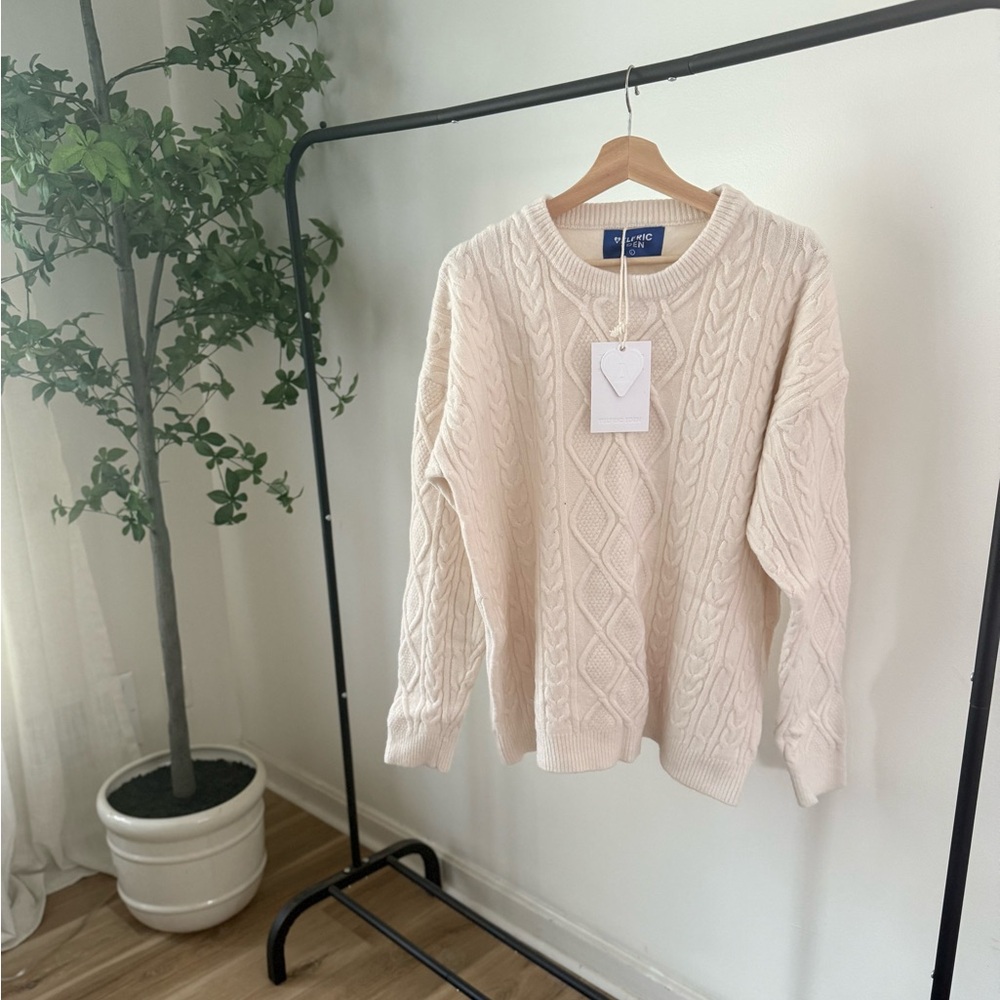 Aelfric Eden Cream Cable Knit Sweater
